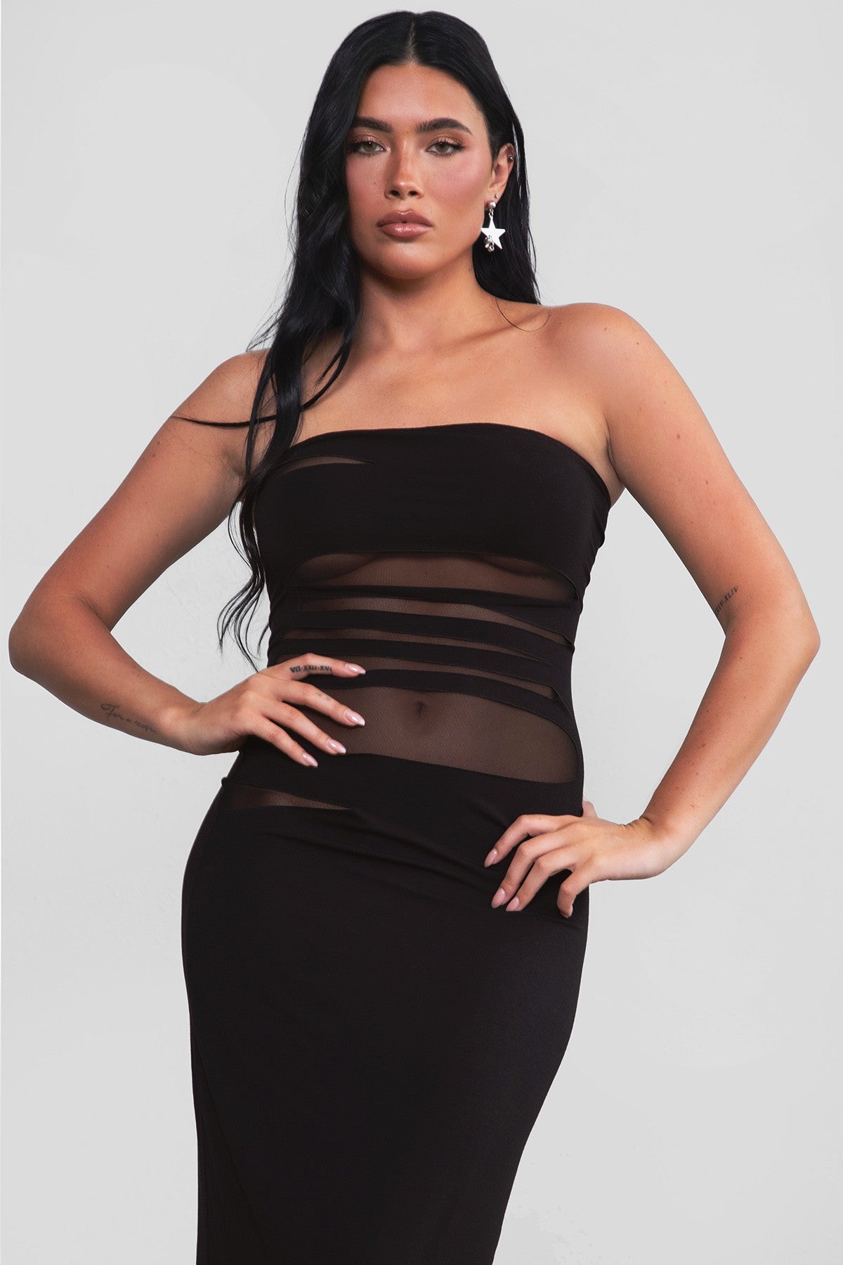 Black Arianna Bodycon Maxi Dress