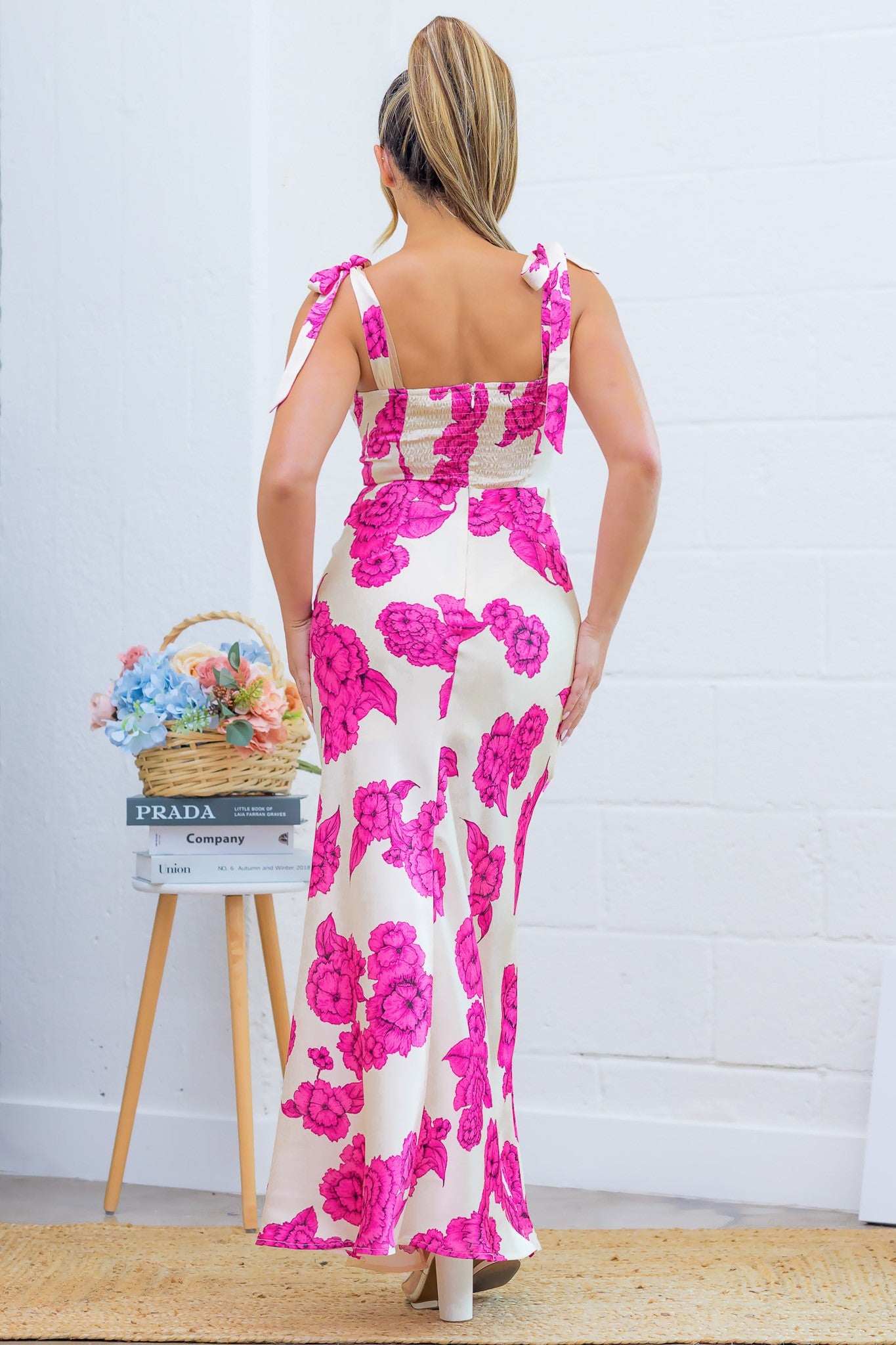 Laura Pink Floral Maxi dress