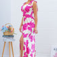 Laura Pink Floral Maxi dress