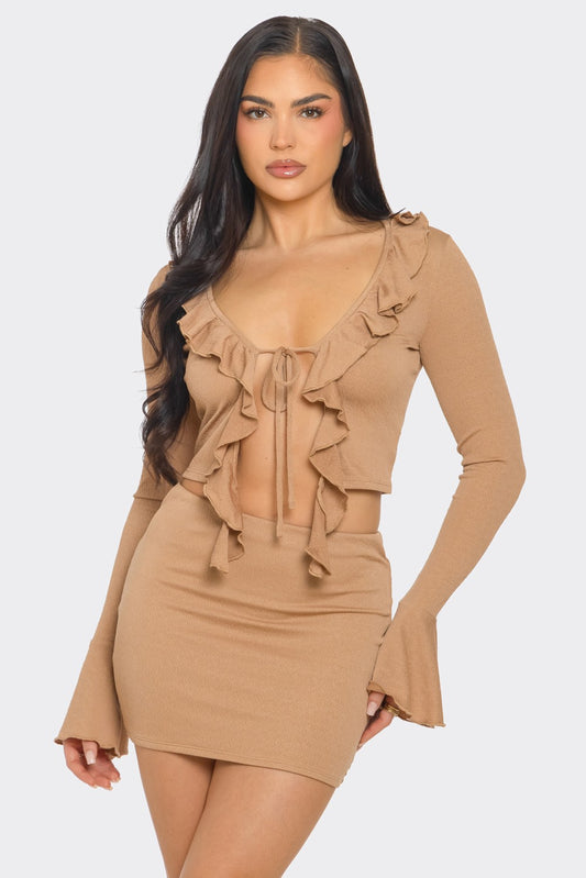 Laura Mocha Skirt set