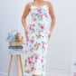 Butterfly Print Satin Maxi dress