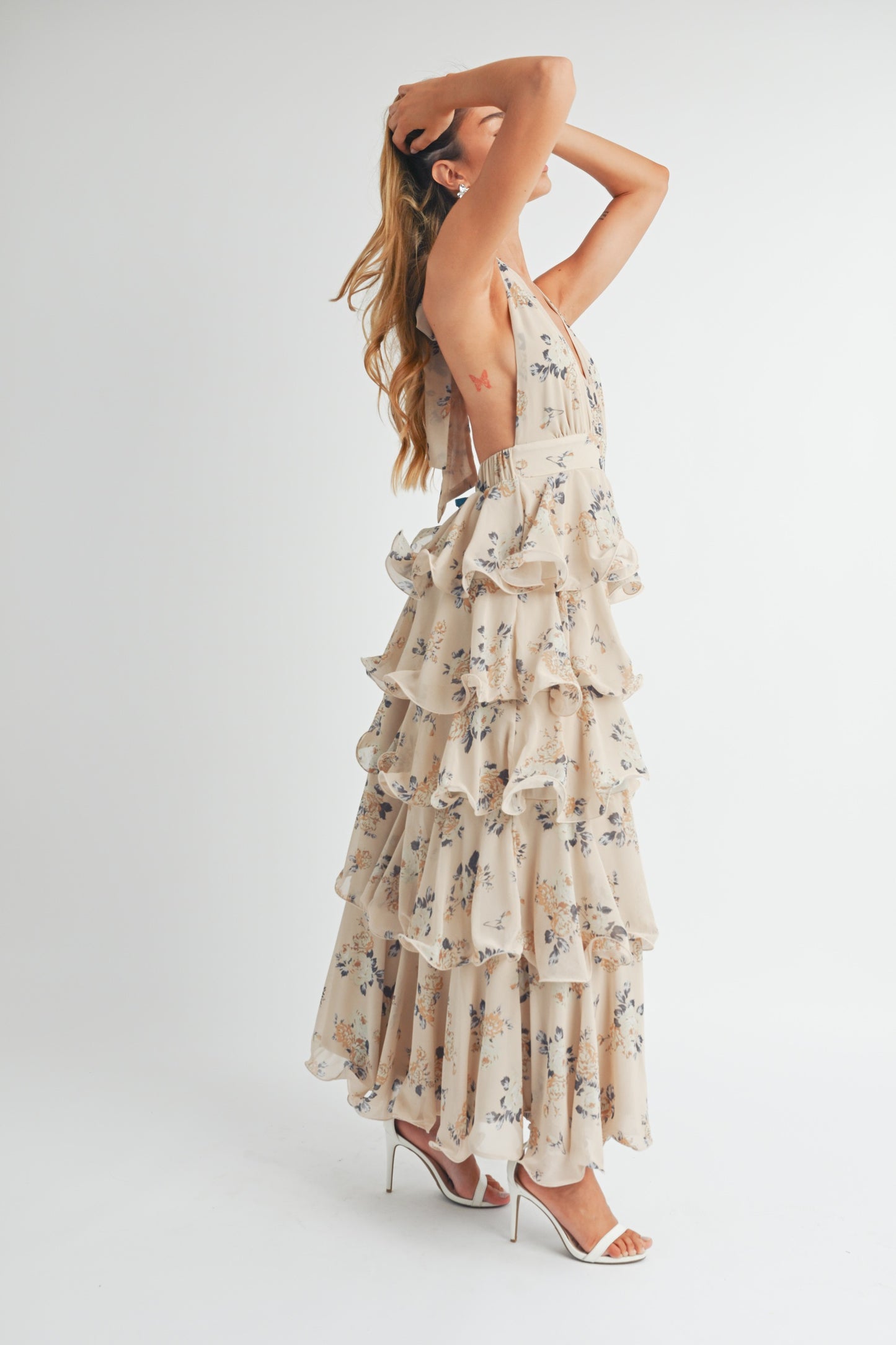 Flora Halter neck maxi dress