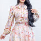 Bianca Floral Blouse with Skirt set