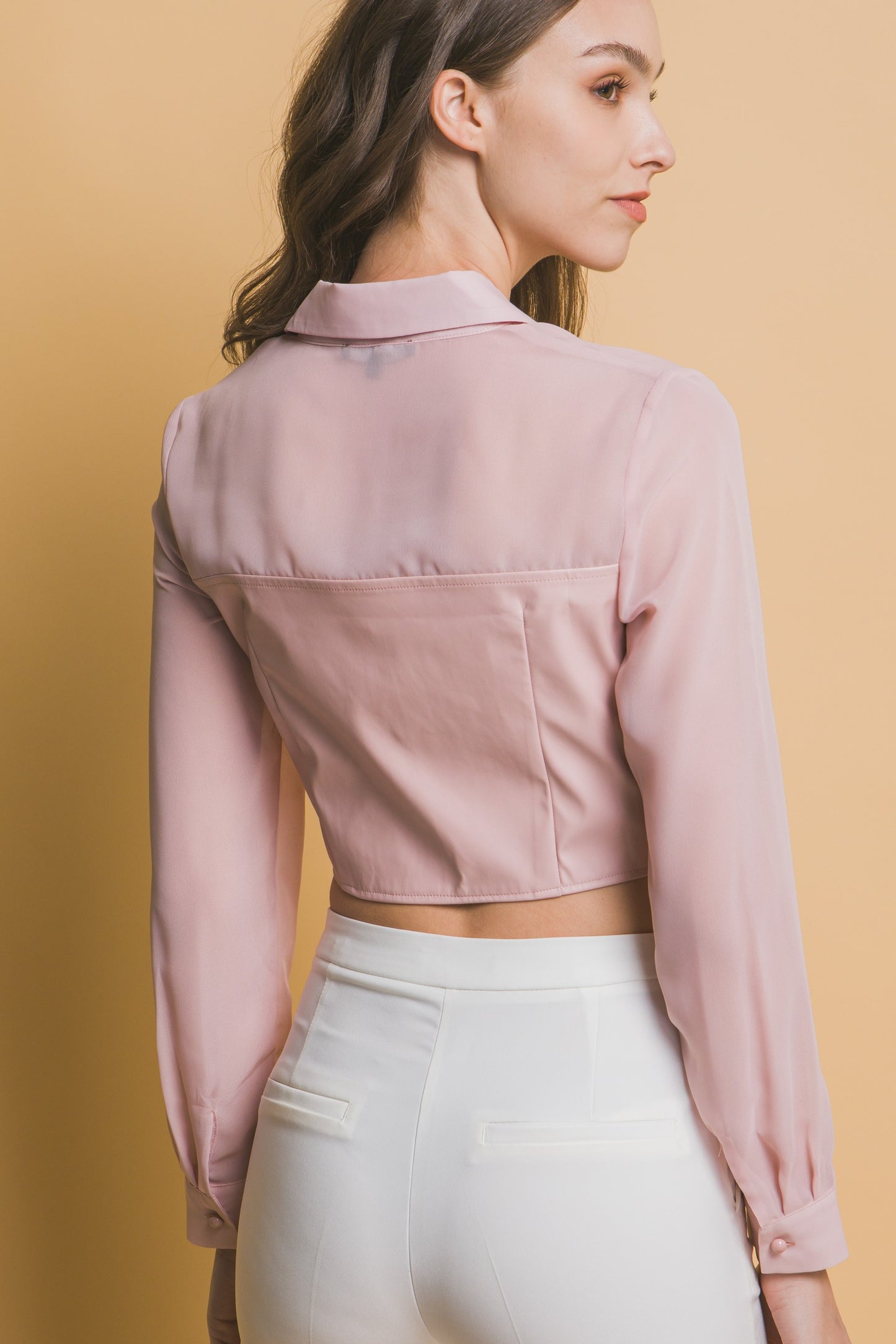 Aura leather crop top