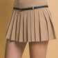 Pleated belt skort