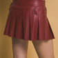 Pleated leather skirt