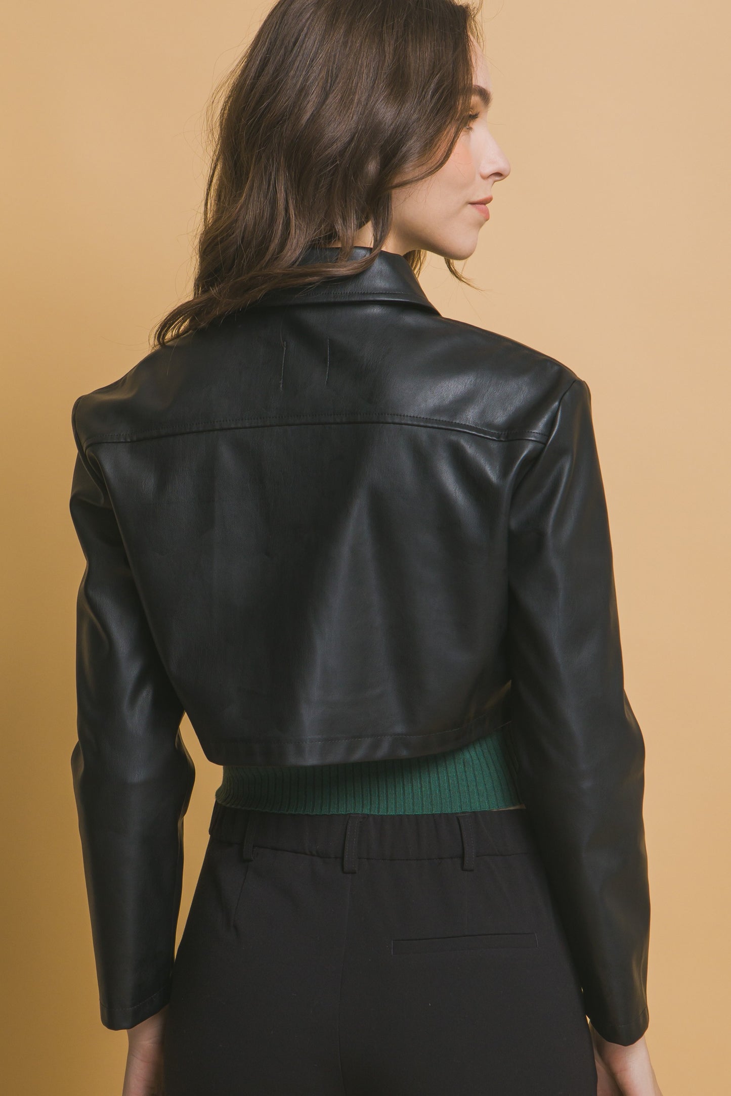 Valeria Leather Crop top Jacket