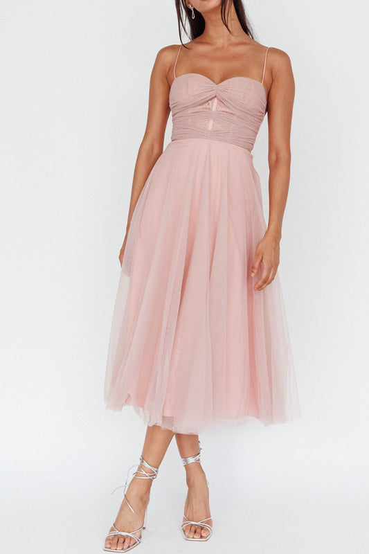 Leslie Pink Long tutu Maxi Dress