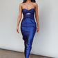 Navy Gabby Satin maxi