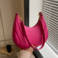 fuchsia pink leather shoulder bag