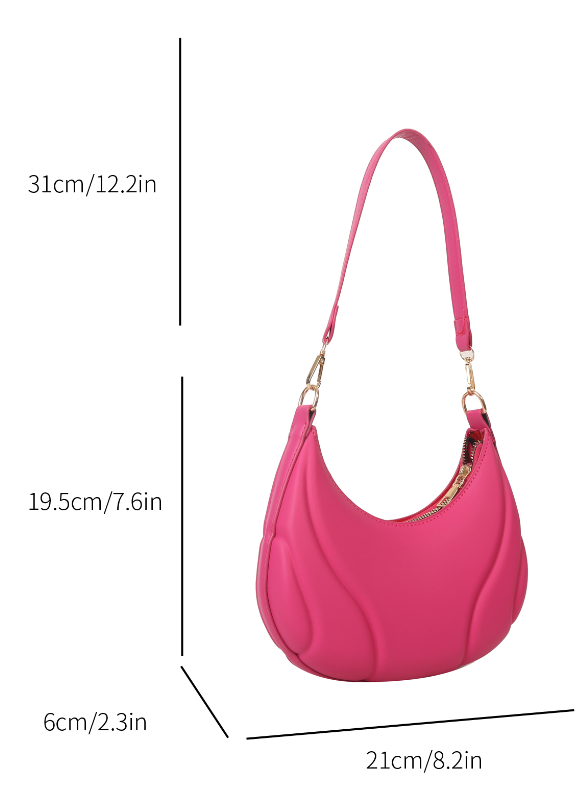 fuchsia pink leather shoulder bag