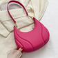 fuchsia pink leather shoulder bag