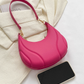 fuchsia pink leather shoulder bag