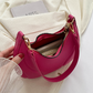 fuchsia pink leather shoulder bag