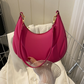 fuchsia pink leather shoulder bag