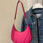 fuchsia pink leather shoulder bag