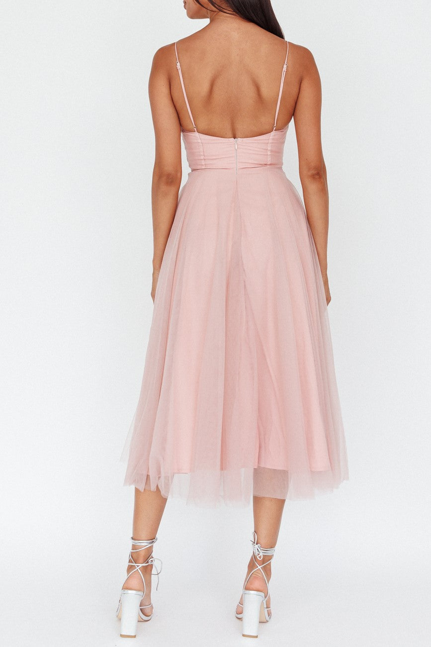 Leslie Pink Long tutu Maxi Dress