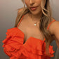 Coral ruffle top