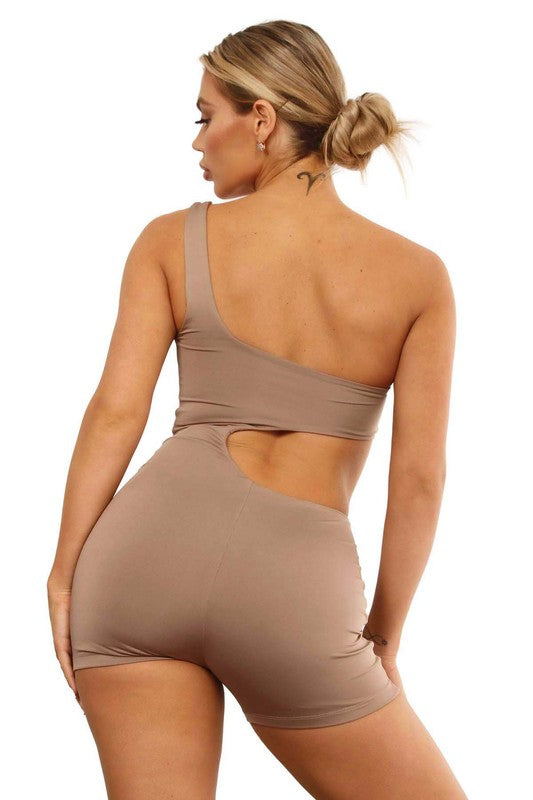 Dani Beige cut out Romper