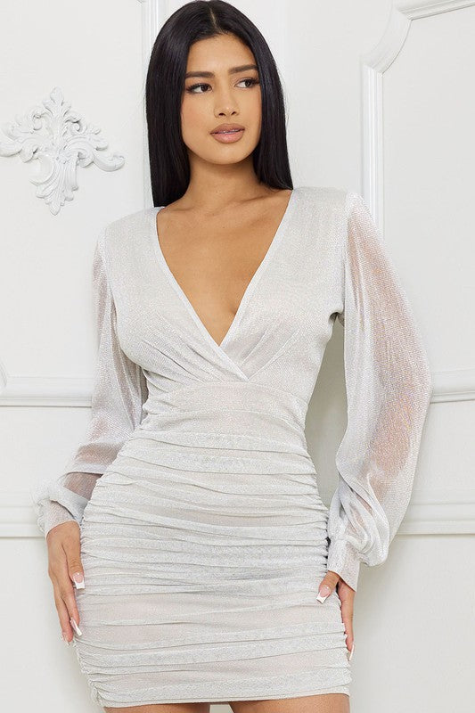 Lyria Silver Mini dress