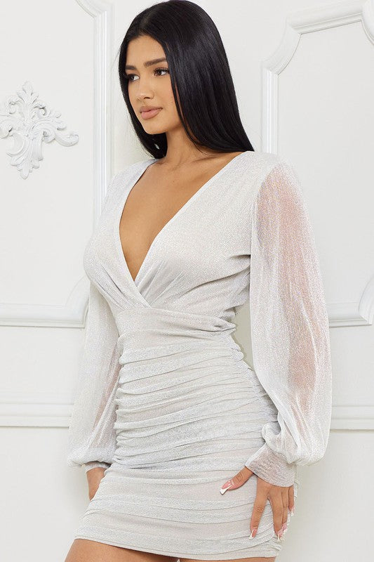 Lyria Silver Mini dress