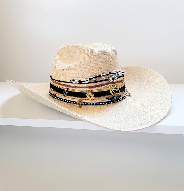 Evil Eye Straw Cowboy hat