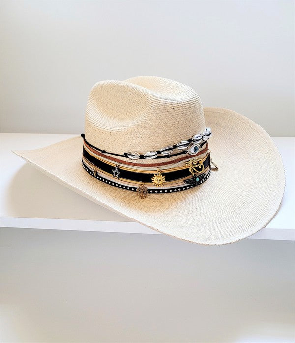 Evil Eye Straw Cowboy hat