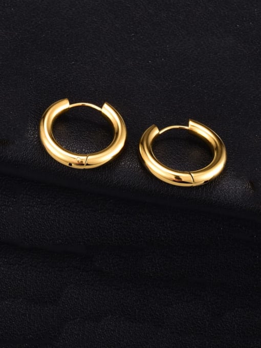 18K Gold Round Hoop Earring