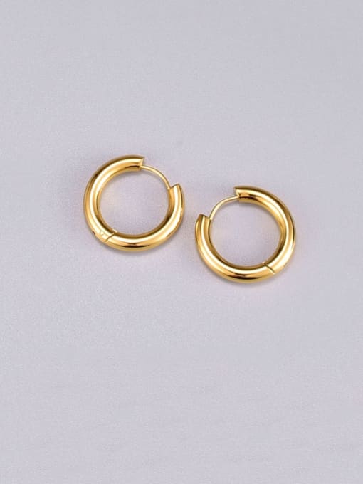 18K Gold Round Hoop Earring