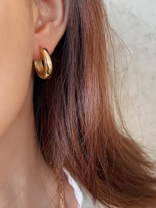 18k Gold plated Round Vintage Huggie Earring