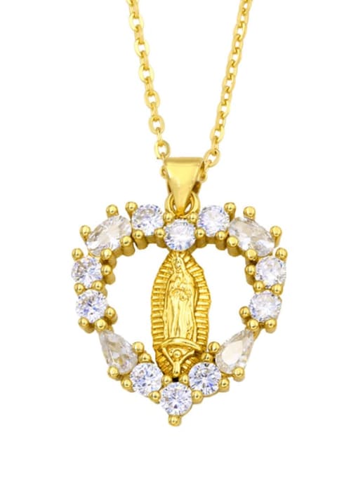 14K Gold Virgen Mary Necklace