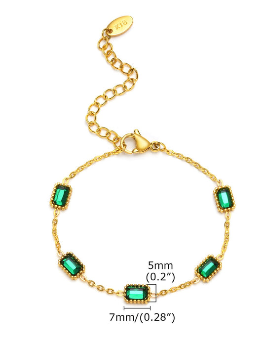 18k gold Emerald Pieces Necklace