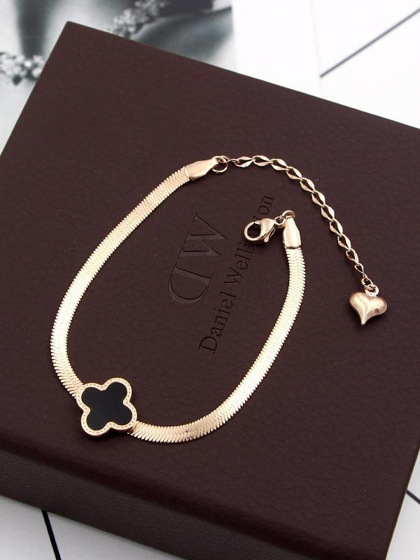 14k gold plated clover classic bracelet