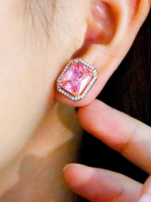 Pink Cubic Earrings