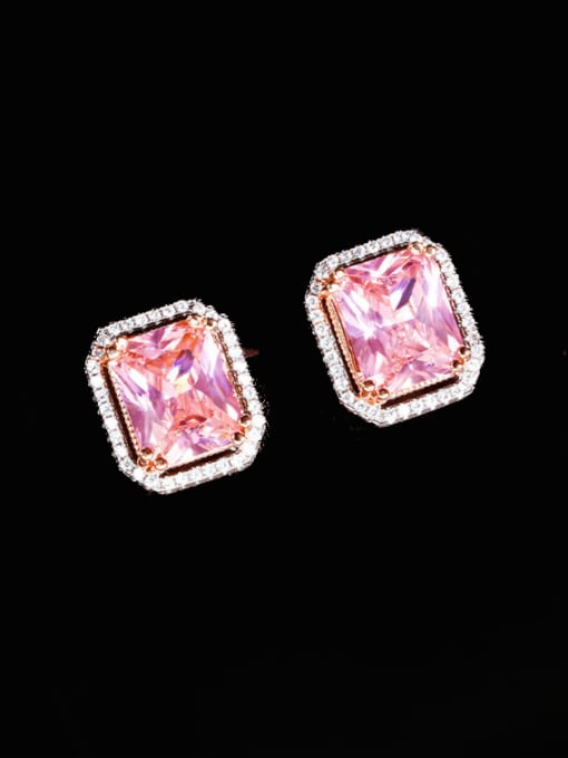 Pink Cubic Earrings