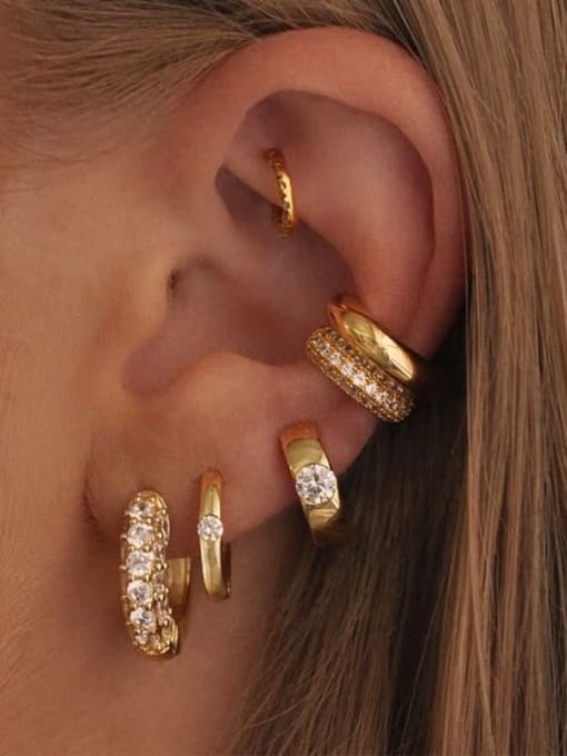 18k gold platted Green Huggie Earring