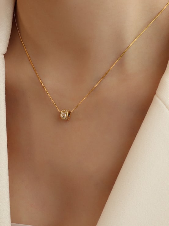 14k gold filled round necklace