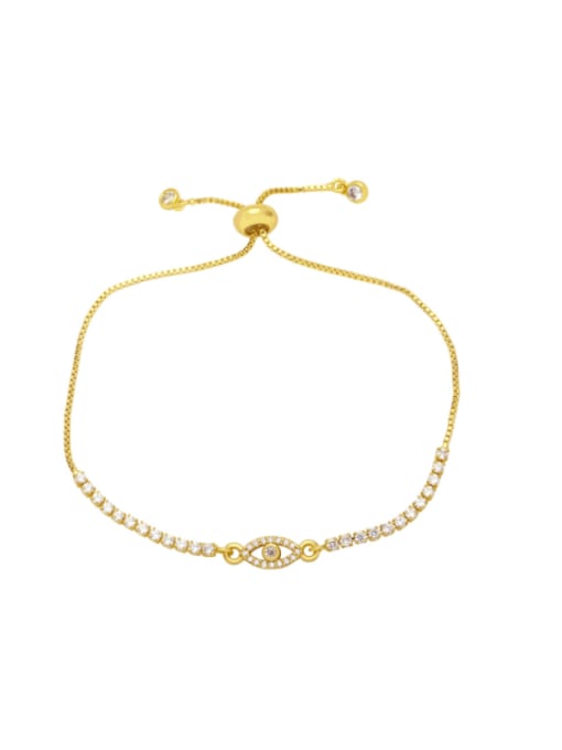 Cubic Zirconia Evil Eye gold bracelet