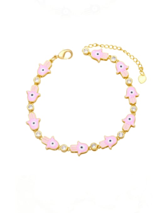 Pink Evil Eye hand bracelet