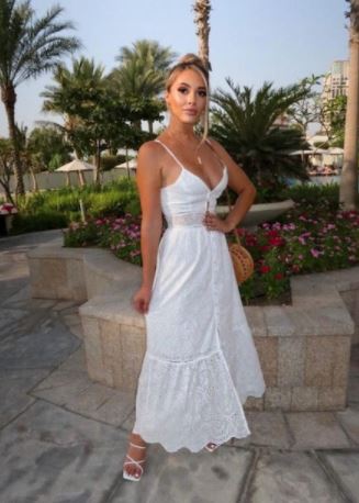 White Broodier tiered Hem Maxi Dress