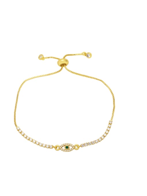 Cubic Zirconia Evil Eye gold bracelet