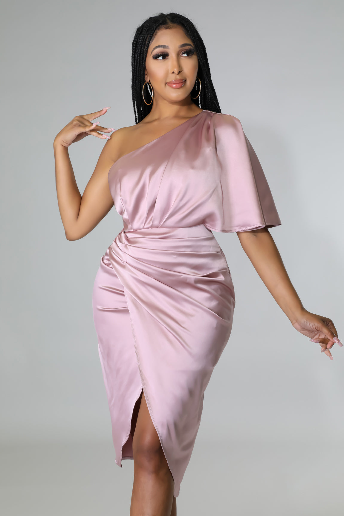 Light pink Guest One shoulder dress