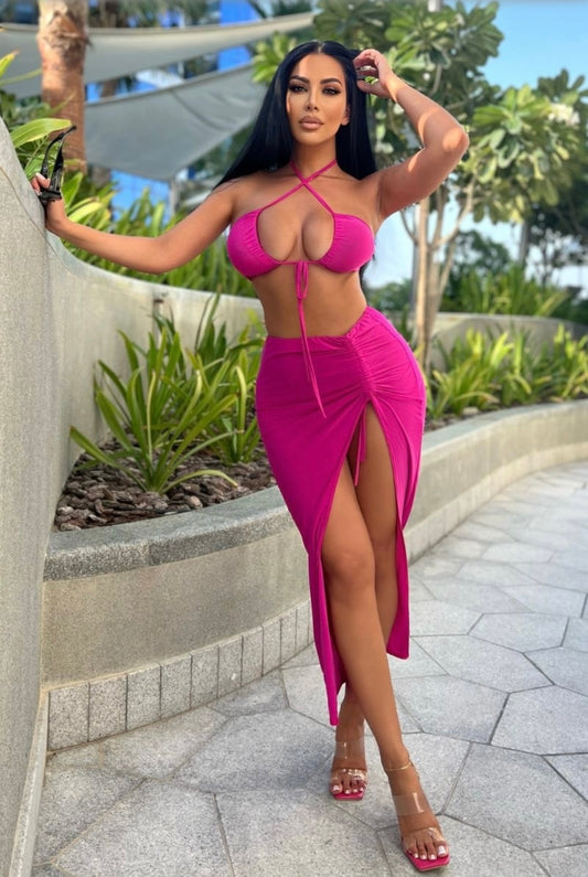 Hot pink summer days two piece