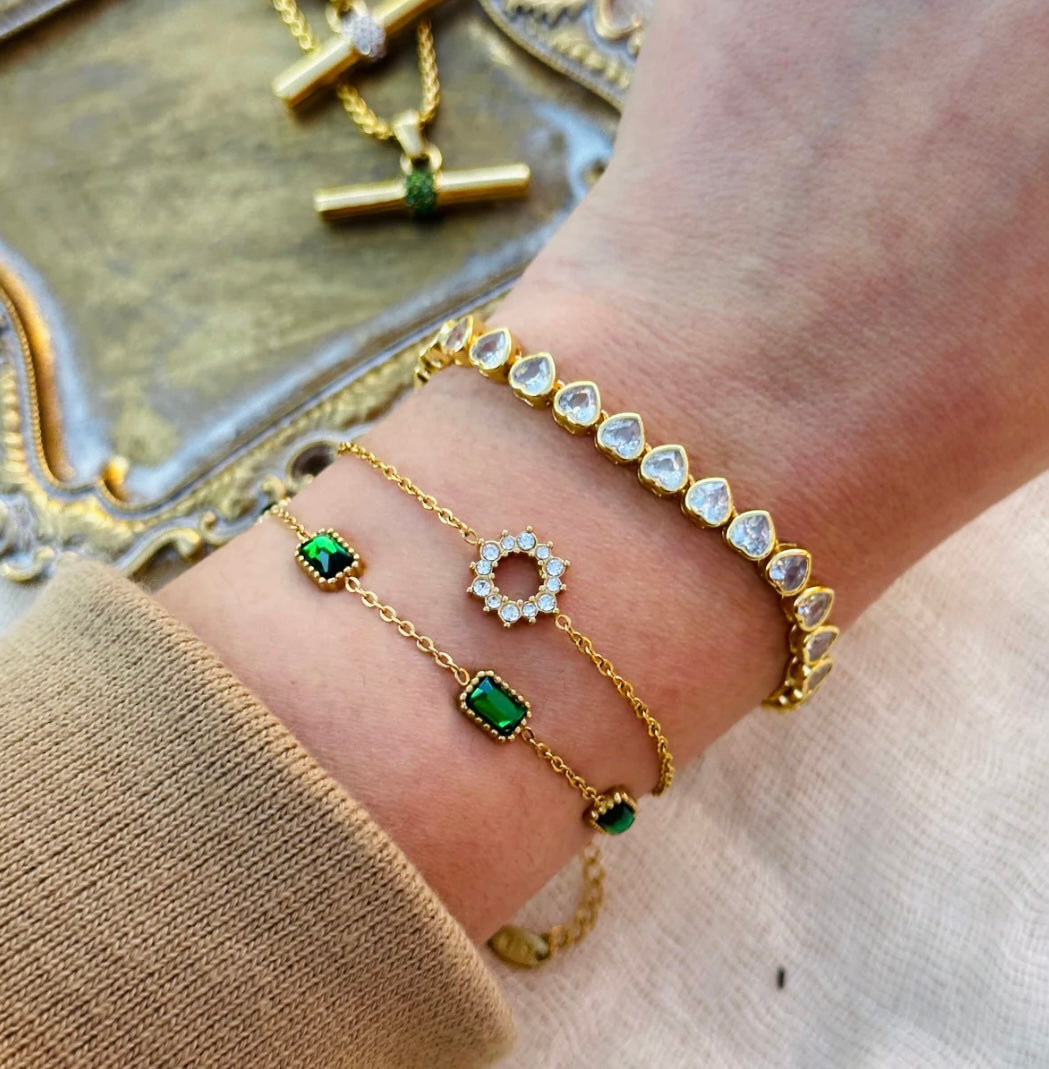 14k Gold Emerald Bracelet