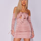 Slinky Cut Out Detail Ruched Bardot Dress