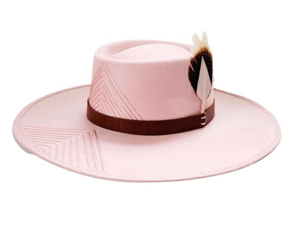 Boho pink fedora