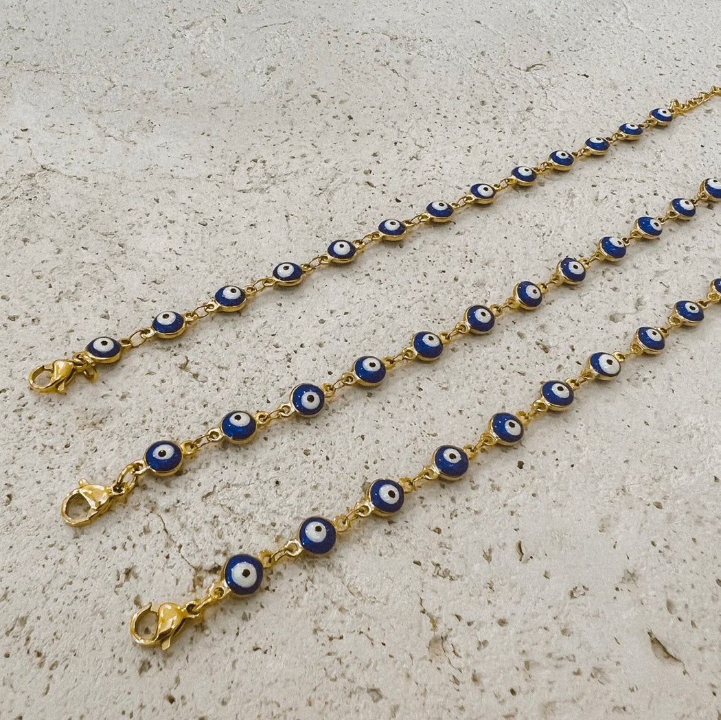 18k gold plated Evil Eye Chain Bracelet