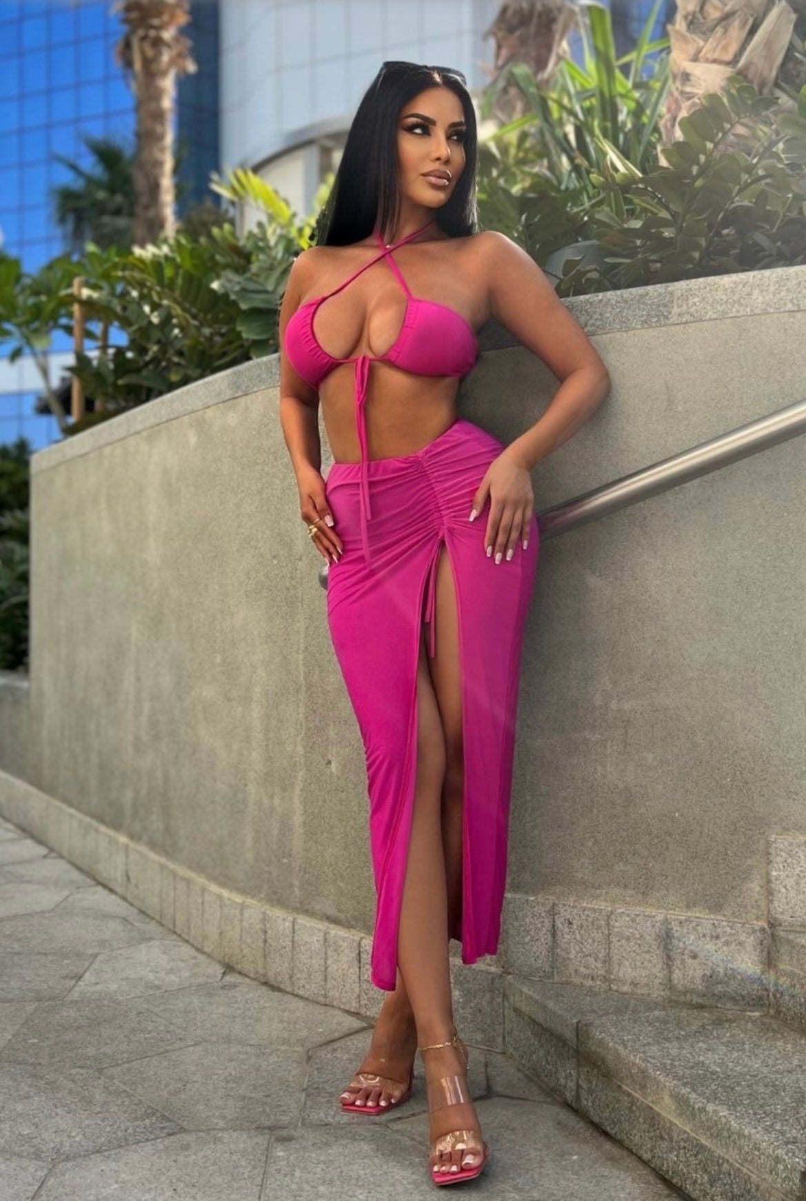 Hot pink summer days two piece