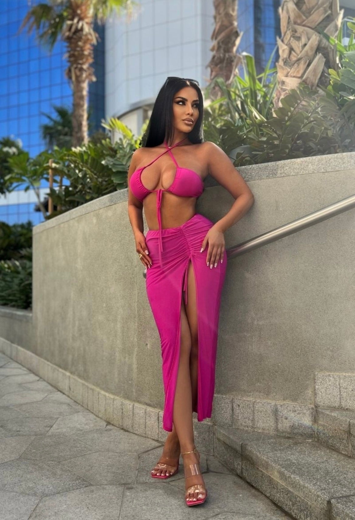 Hot pink summer days two piece