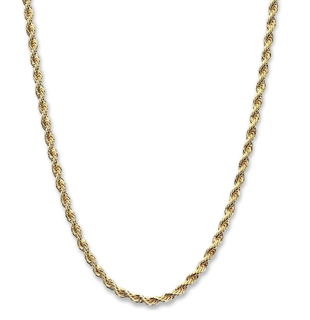 18k gold 4mm Rope chain necklace